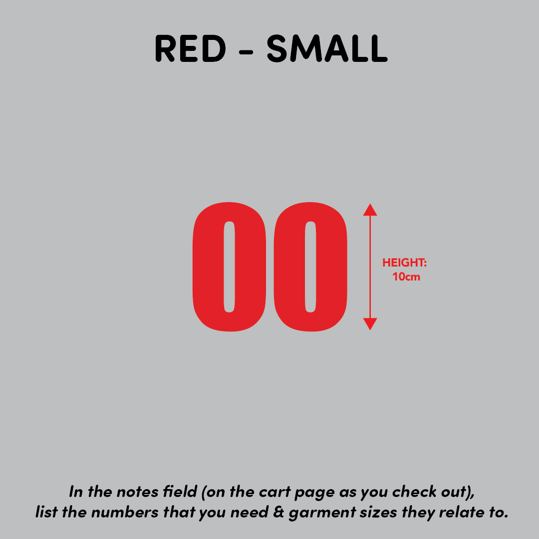 House of Uniforms Sports Numbers House of Uniforms Red