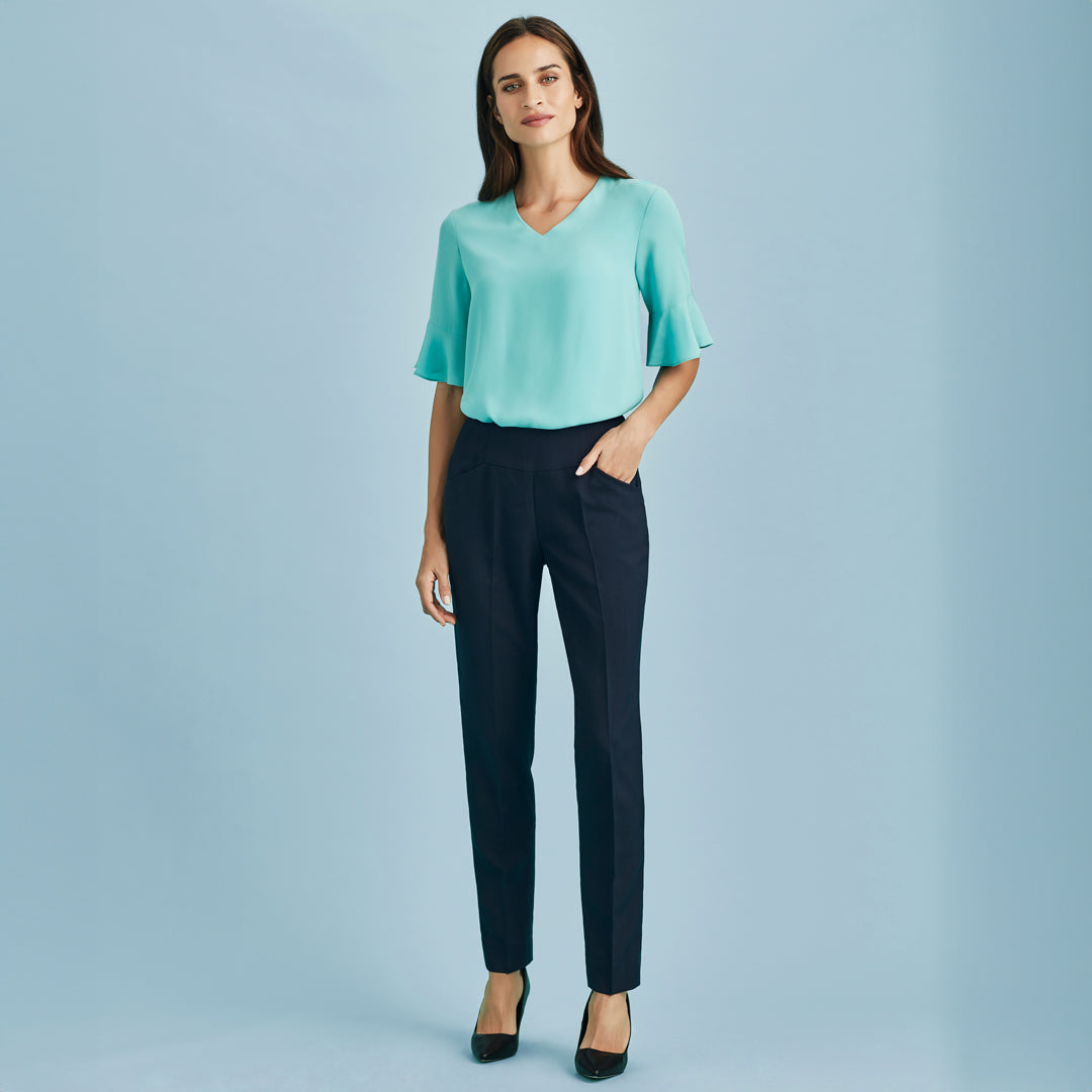 House of Uniforms The Cool Stretch Bandless Slim Pant | Ladies Clearance Biz Corporates