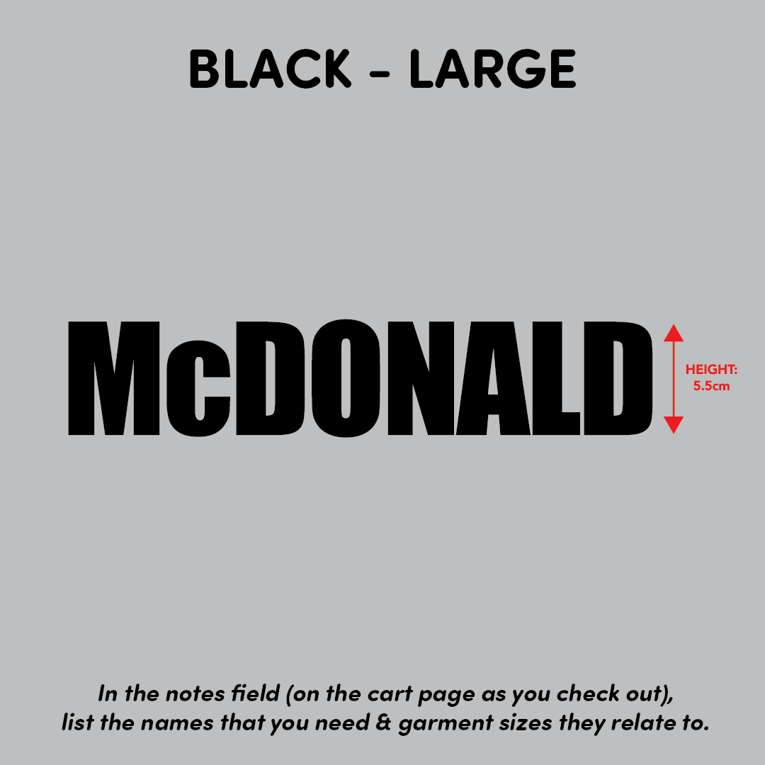 House of Uniforms Player Names House of Uniforms Black