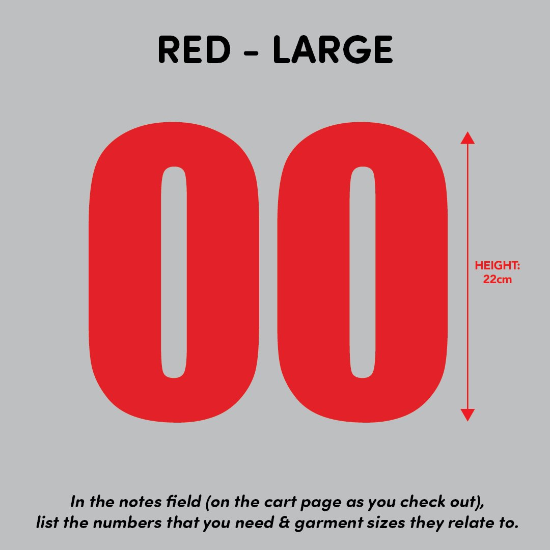 House of Uniforms Sports Numbers House of Uniforms Red