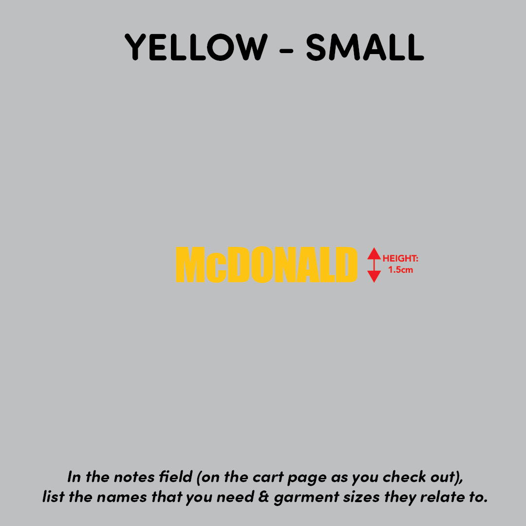 House of Uniforms Player Names House of Uniforms Yellow