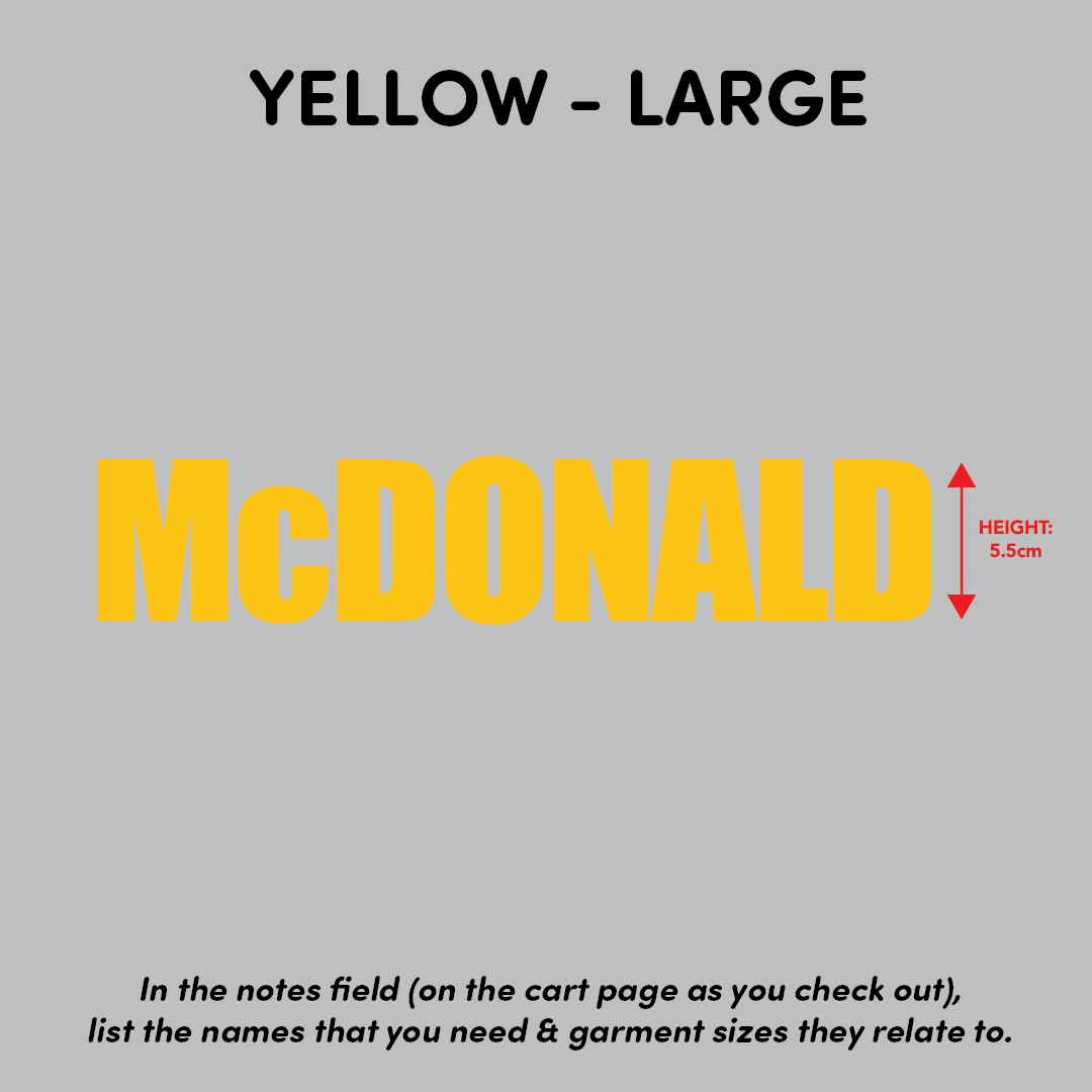 House of Uniforms Player Names House of Uniforms Yellow