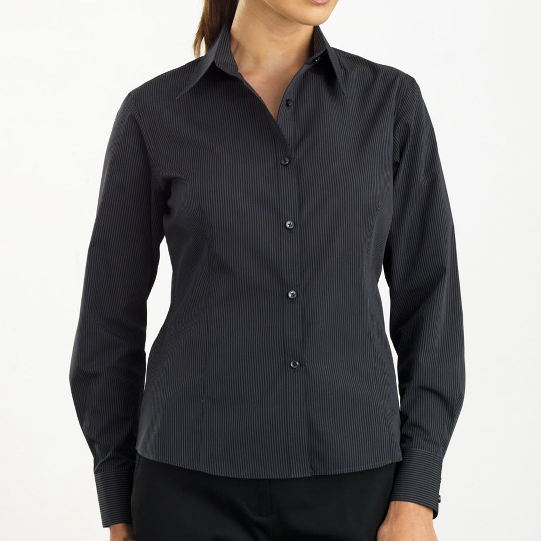 House of Uniforms The Canberra Shirt | Ladies | 3/4 Sleeve and Long Sleeve John Kevin Charcoal