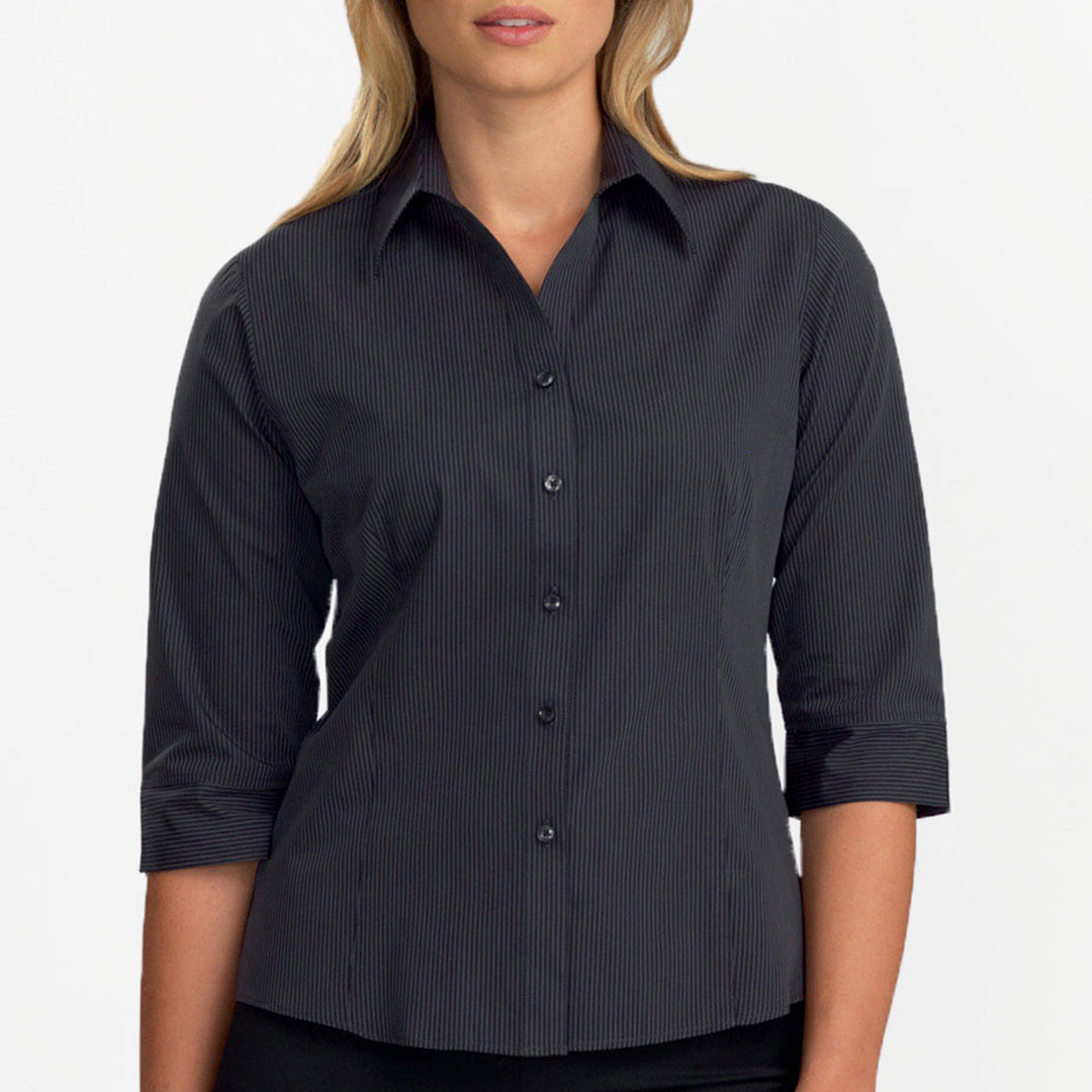 House of Uniforms The Canberra Shirt | Ladies | 3/4 Sleeve and Long Sleeve John Kevin Charcoal