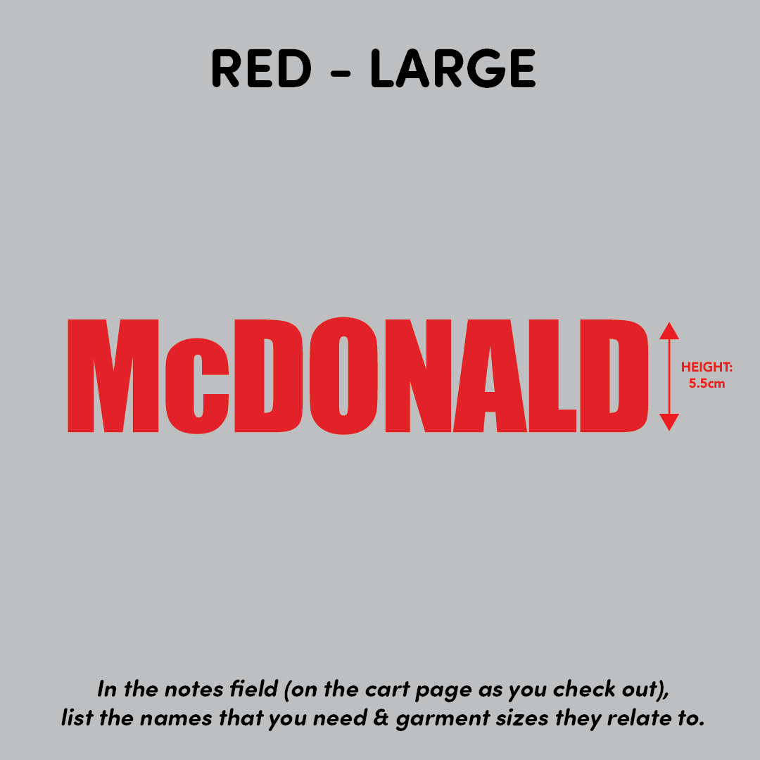 House of Uniforms Player Names House of Uniforms Red