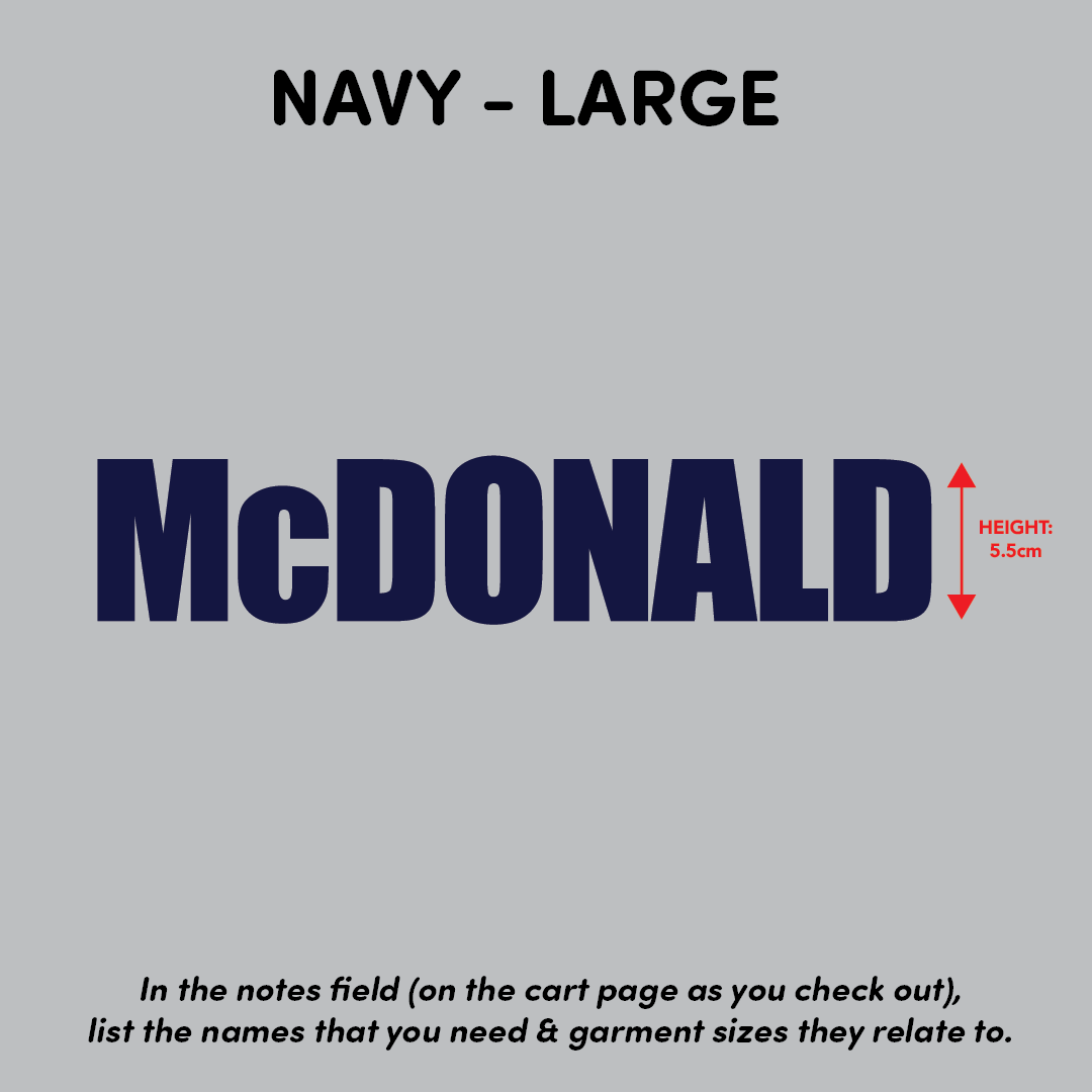 House of Uniforms Player Names House of Uniforms Navy