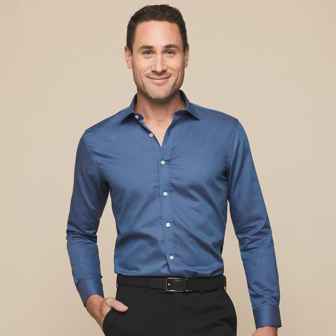 House of Uniforms The Balmoral Slim Fit Shirt | Mens | Long Sleeve Gloweave