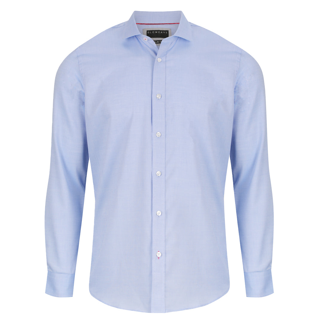House of Uniforms The Balmoral Slim Fit Shirt | Mens | Long Sleeve Gloweave Sky Blue