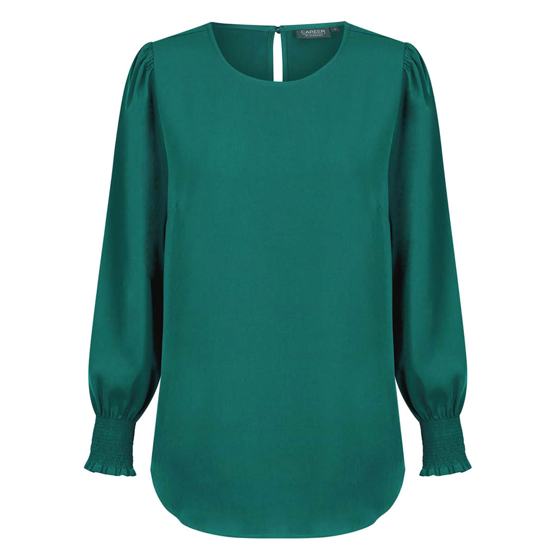 House of Uniforms The Freya | Ladies | Long Sleeve Gloweave Emerald Mid