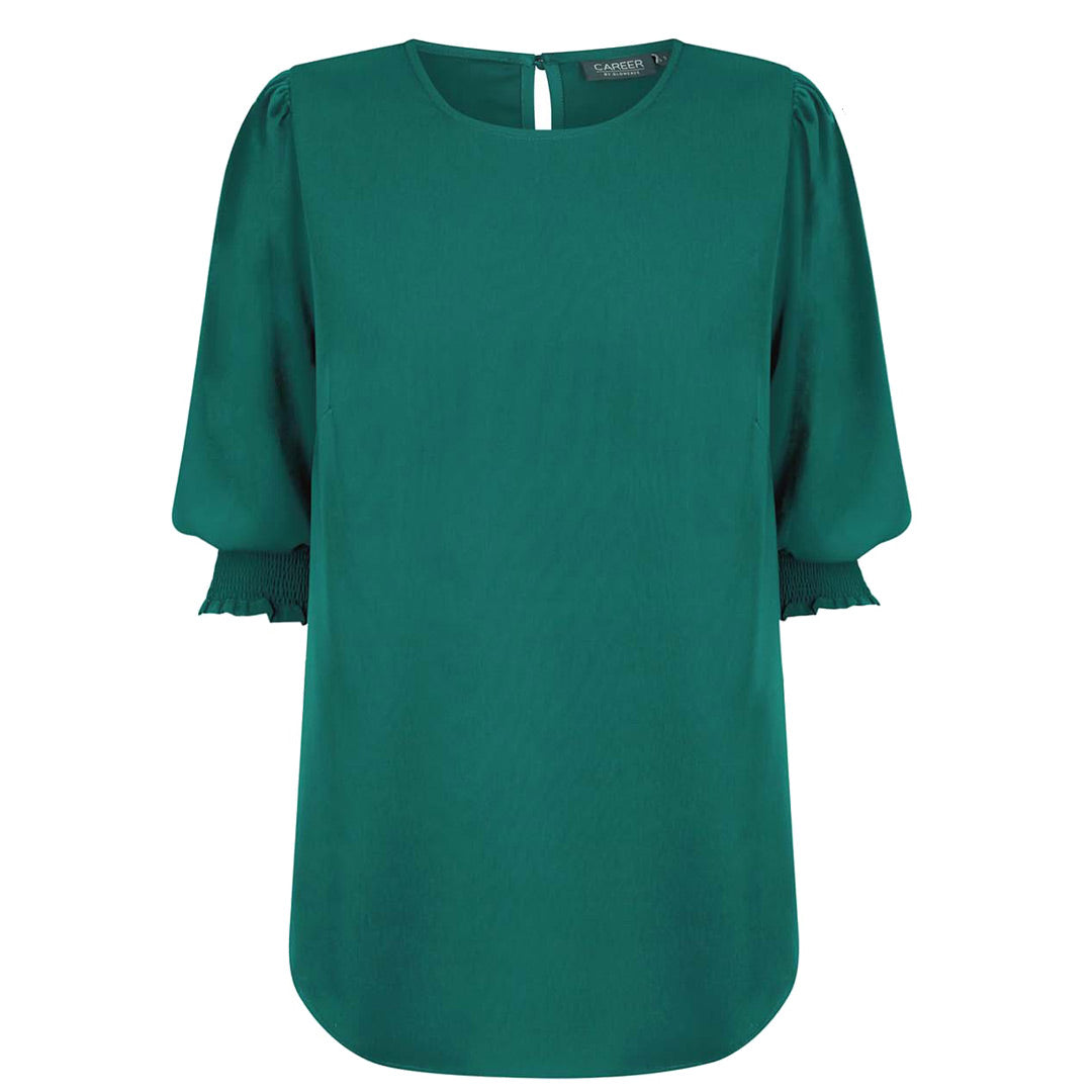 House of Uniforms The Lola Top | Ladies | Half Sleeve Gloweave Emerald Mid