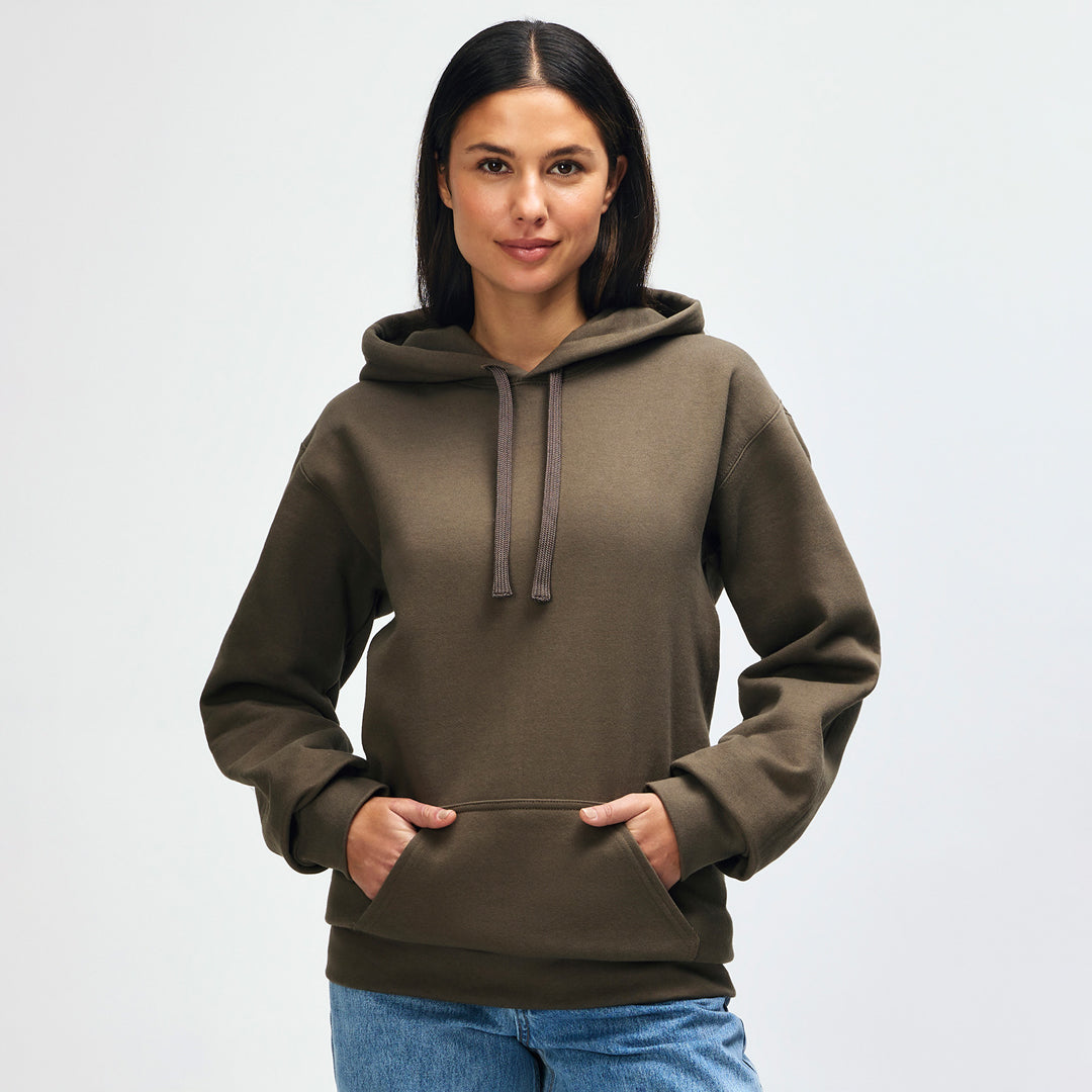 House of Uniforms The Hammer Hoodie | Adults Gildan Olive-gr