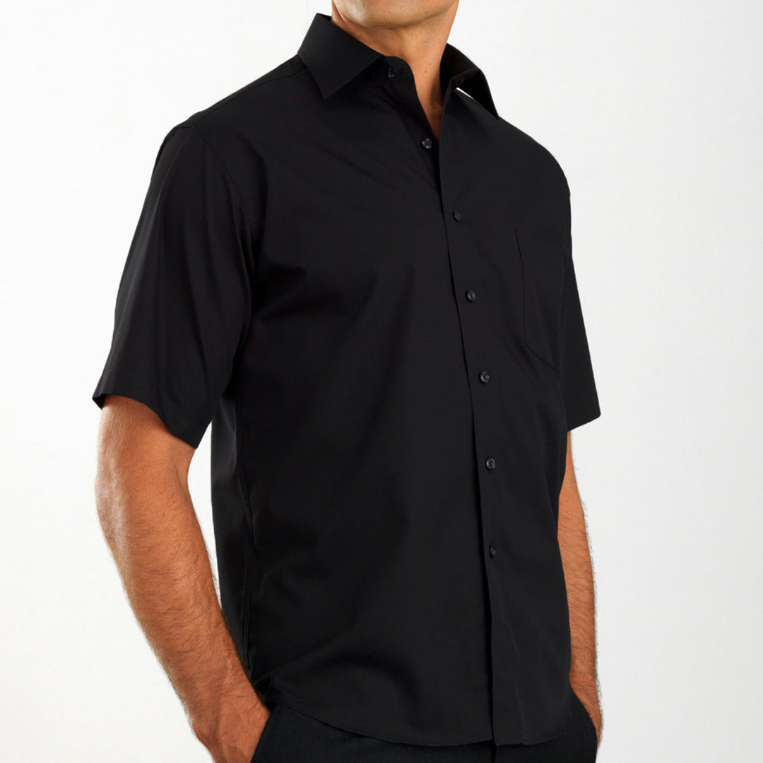 House of Uniforms The Melbourne Shirt | Mens | Short and Long Sleeve John Kevin Black
