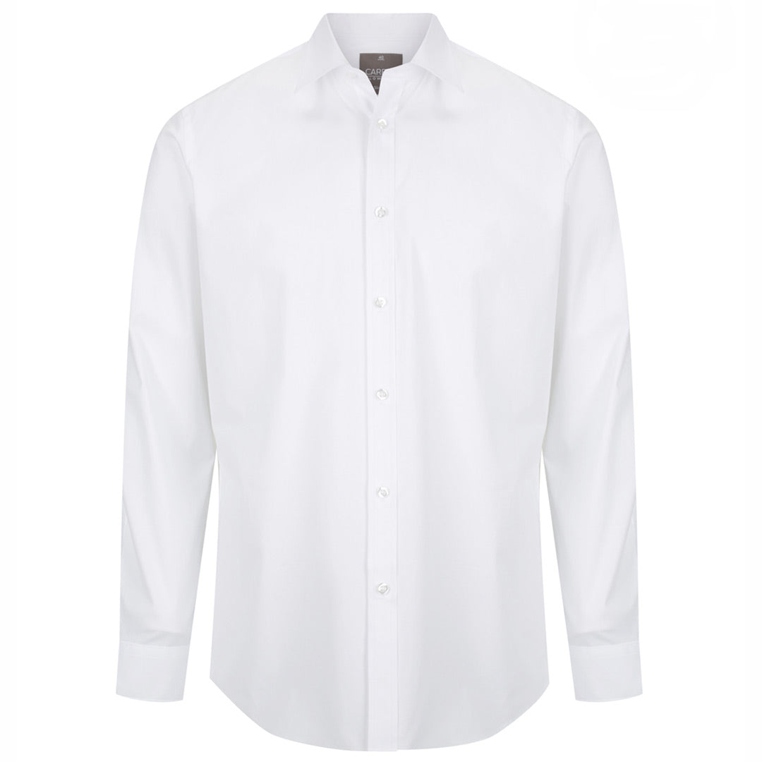 House of Uniforms The Slim Fit Olsen Shirt | Mens | Long Sleeve Gloweave White