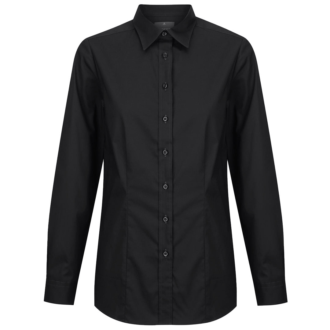 House of Uniforms The Olsen Shirt | Ladies | Long Sleeve Gloweave Black
