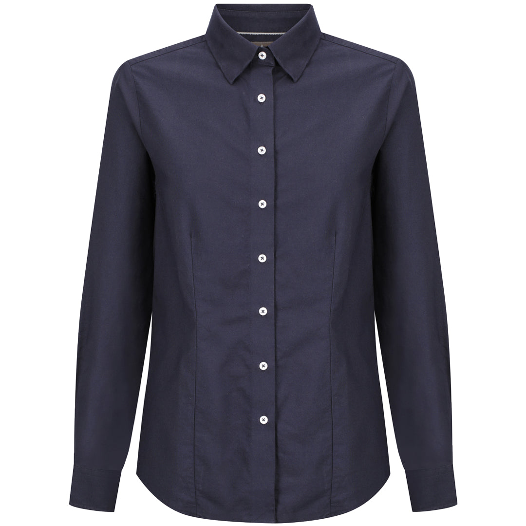 House of Uniforms The Ashton Shirt | Ladies | Long Sleeve Gloweave Navy