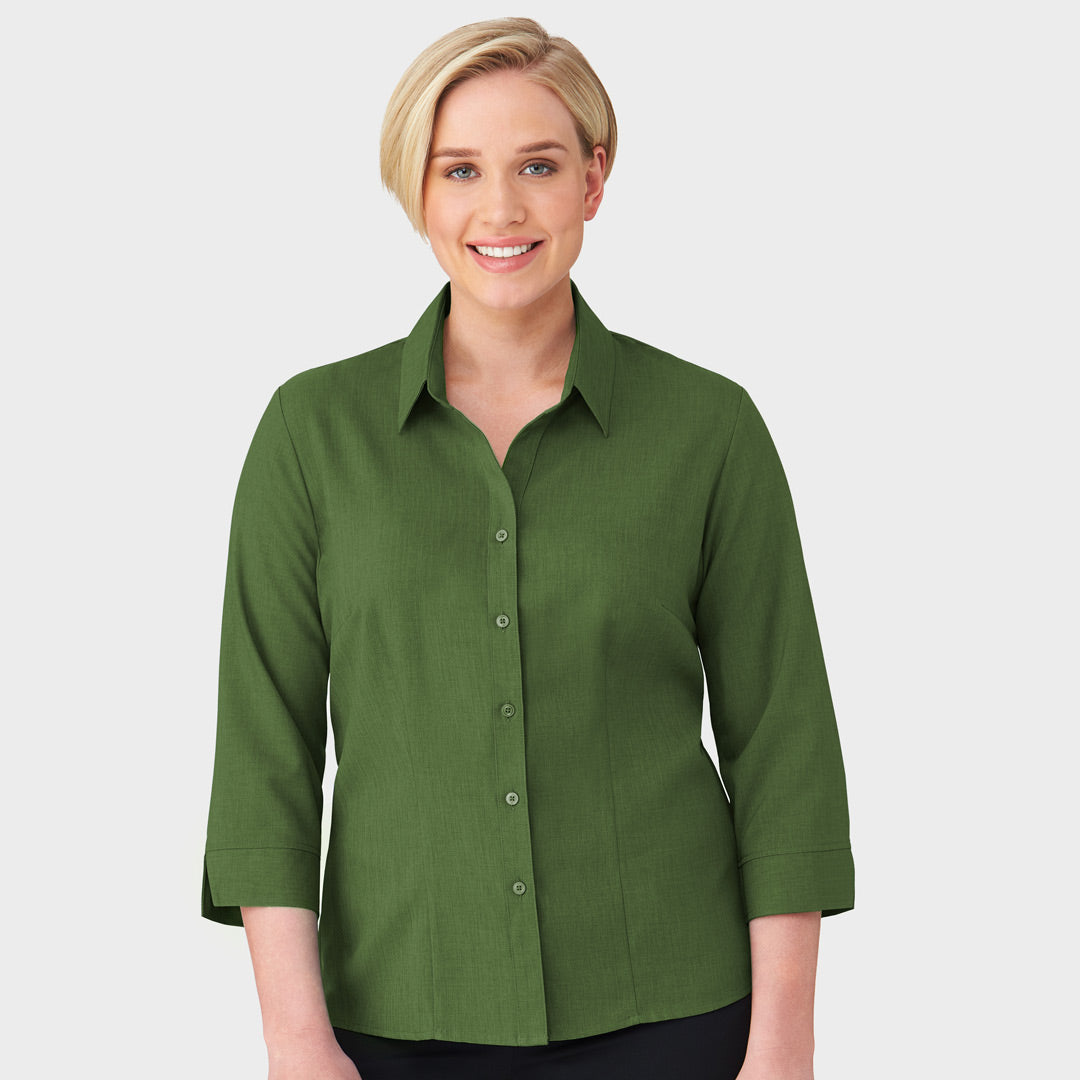 House of Uniforms The Ezylin Shirt | Ladies | 3/4 Sleeve | Plus City Collection 