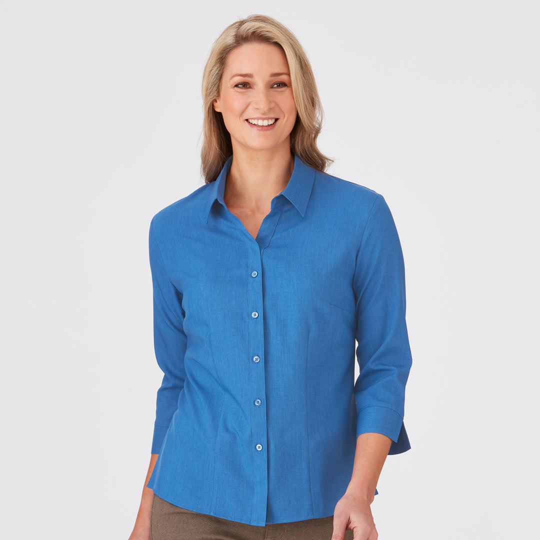 House of Uniforms The Ezylin Shirt | Ladies | 3/4 Sleeve | Plus City Collection