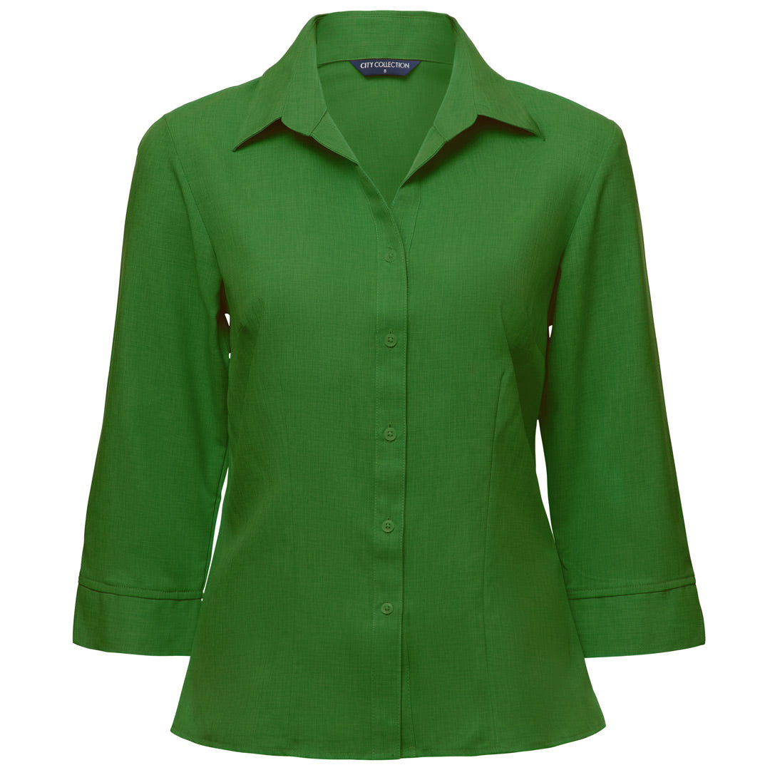 House of Uniforms The Ezylin Shirt | Ladies | 3/4 Sleeve City Collection Green