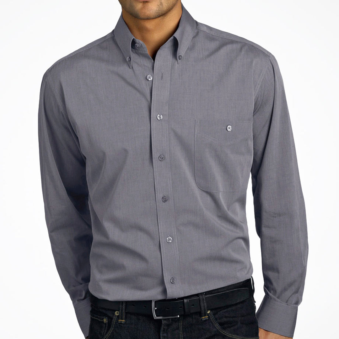 House of Uniforms The Rome Shirt | Mens | Long Sleeve John Kevin Graphite