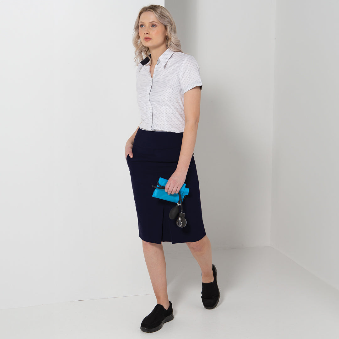 House of Uniforms The Front Pleat Skirt | Poly Viscose LSJ Collection