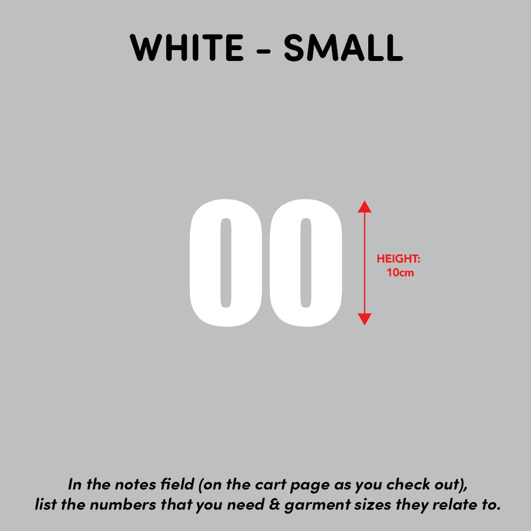 House of Uniforms Sports Numbers House of Uniforms White