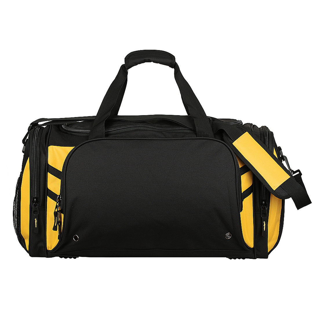 House of Uniforms The Tasman Sports Bag Aussie Pacific Black/Gold