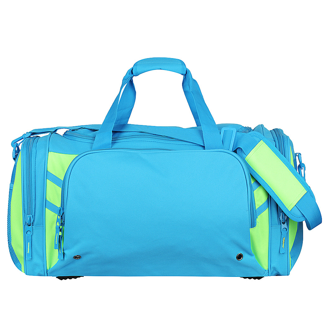 House of Uniforms The Tasman Sports Bag Aussie Pacific Cyan/Neon Green