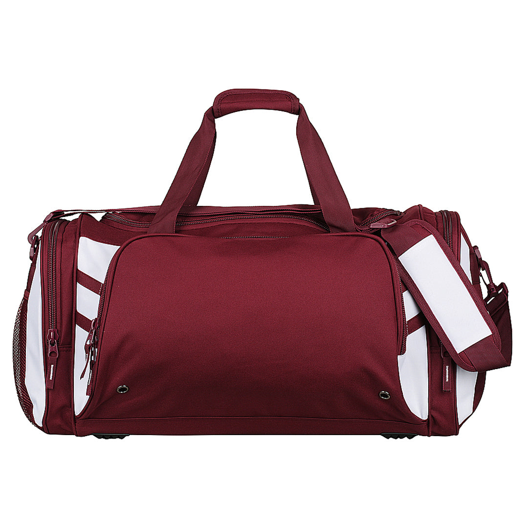 House of Uniforms The Tasman Sports Bag Aussie Pacific Maroon/White