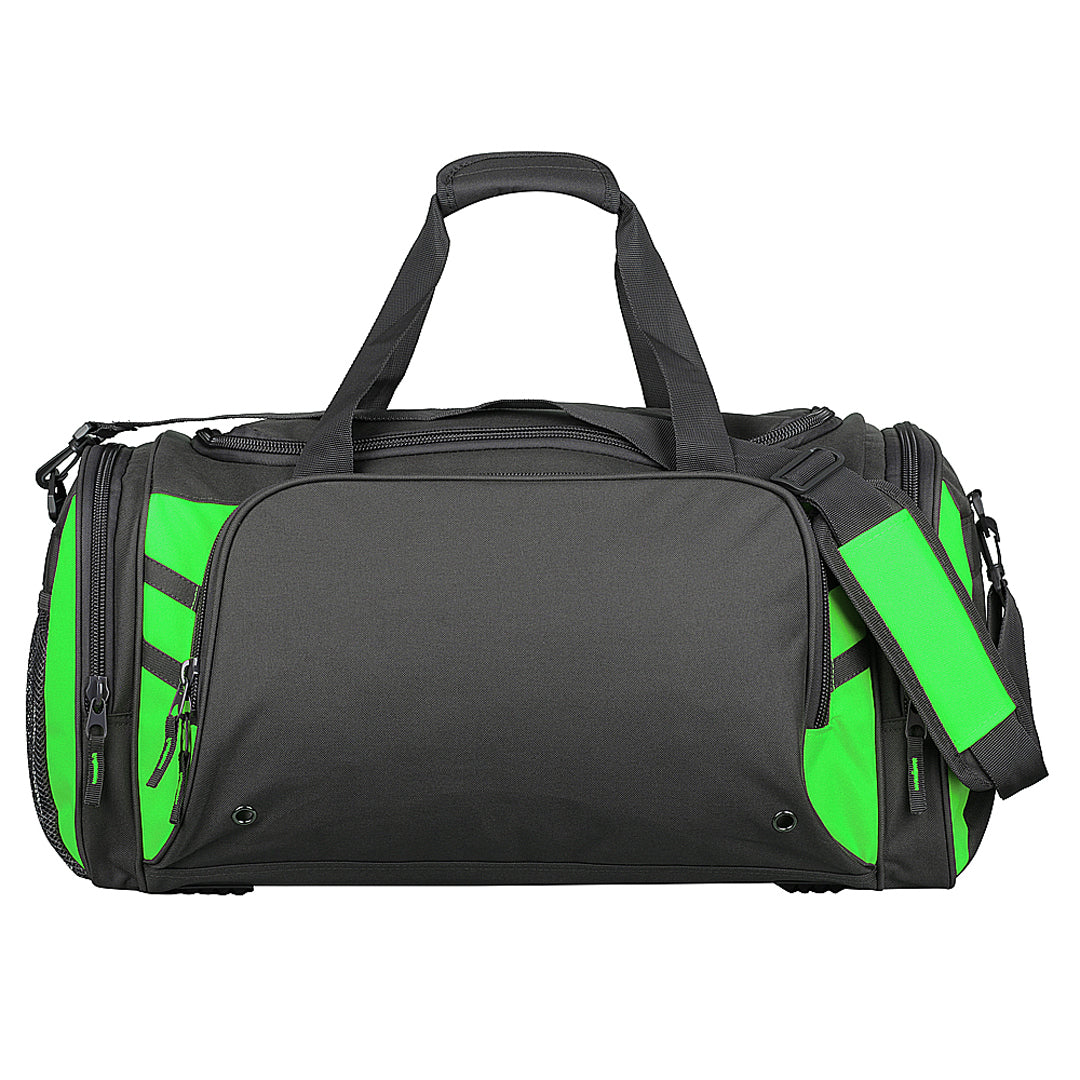 House of Uniforms The Tasman Sports Bag Aussie Pacific Slate/Neon Green