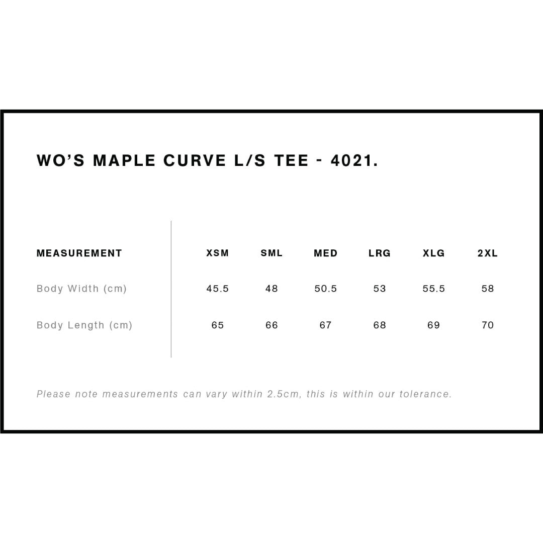 House of Uniforms The Maple Curve Tee | Ladies | Long Sleeve AS Colour