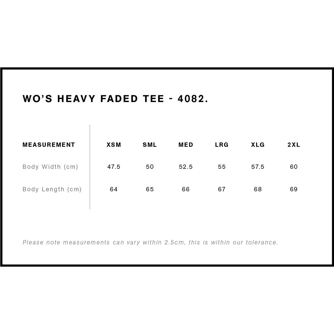 House of Uniforms The Heavy Faded Tee | Ladies | Short Sleeve AS Colour