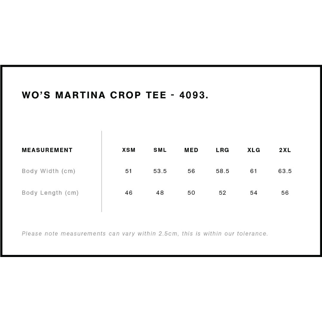 House of Uniforms The Martina Crop Tee | Ladies AS Colour