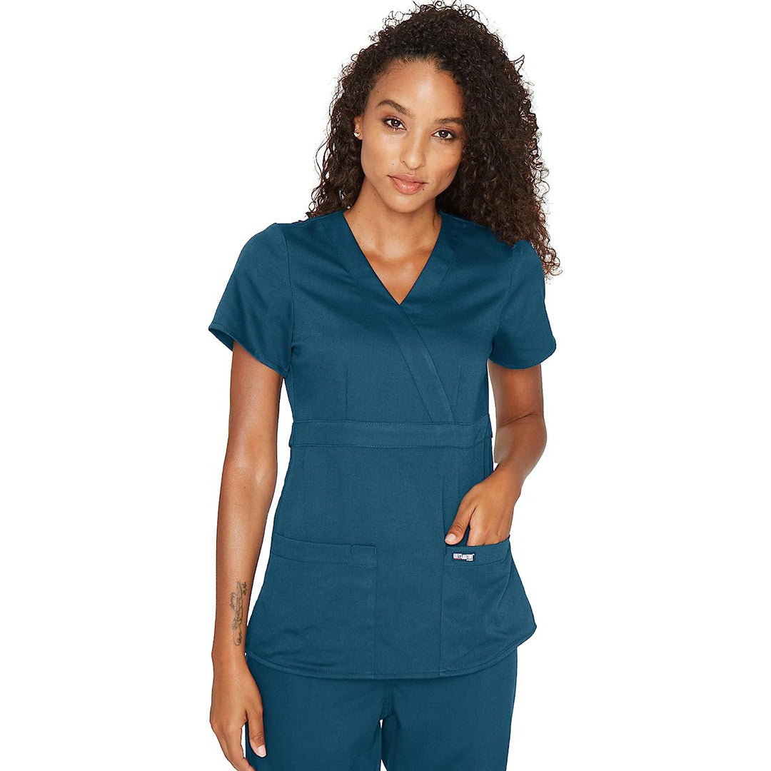 House of Uniforms The Riley 3 Pocket Scrub Top | Ladies | Greys Anatomy Greys Anatomy by Barco Bahama