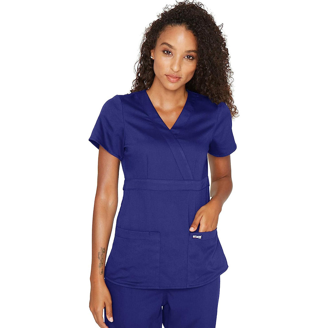 House of Uniforms The Riley 3 Pocket Scrub Top | Ladies | Greys Anatomy Greys Anatomy by Barco Purple Rain
