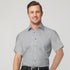 House of Uniforms The Pin Feather Shirt | Mens | Short Sleeve City Collection Charcoal Stripe