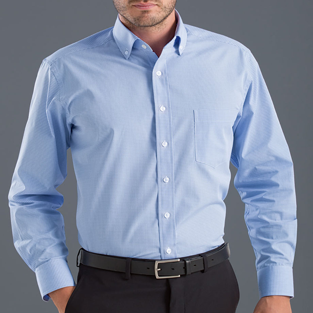 House of Uniforms The Colorado Shirt | Mens | Long Sleeve John Kevin Blue