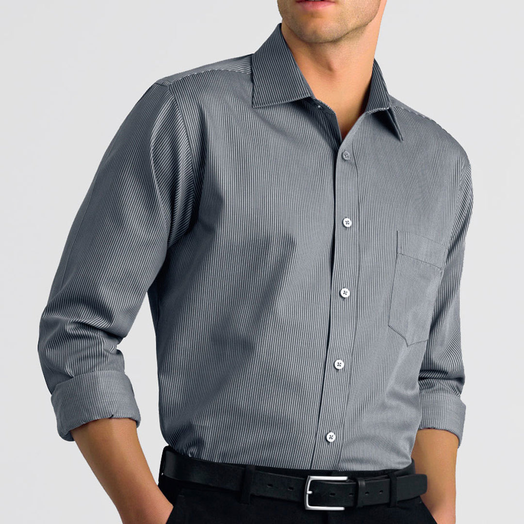 House of Uniforms The Mackay Shirt | Mens | Long Sleeve John Kevin Grey