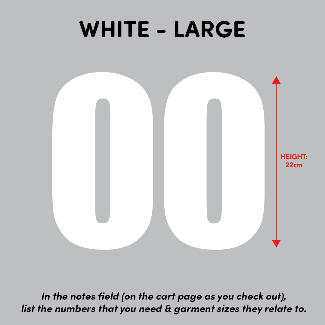 House of Uniforms Sports Numbers House of Uniforms White