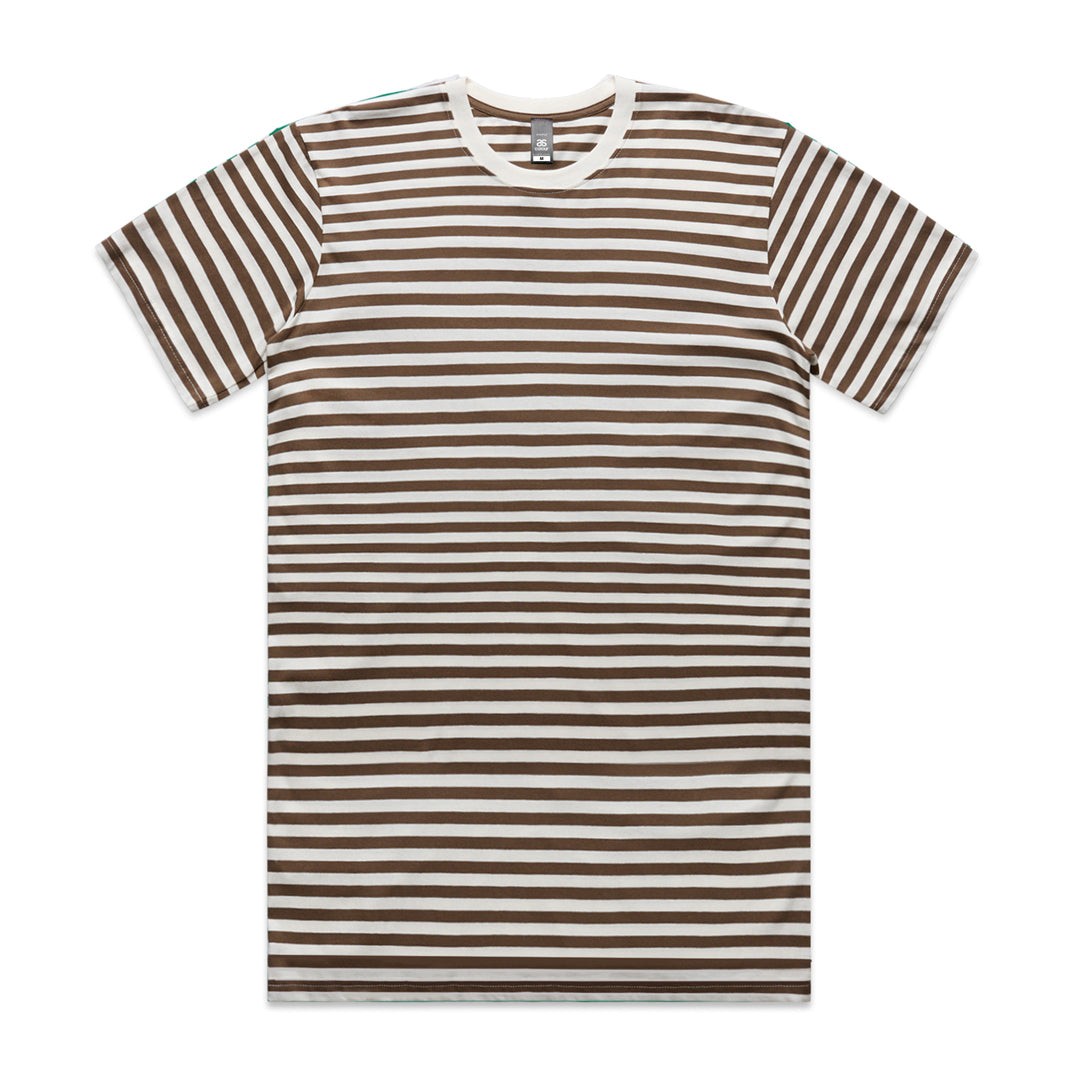 House of Uniforms The Stripe Tee | Mens | Short Sleeve AS Colour Natural/Walnut