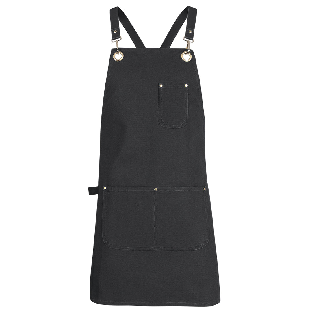 House of Uniforms The Brass Eyelet Canvas Apron | Adults Jbs Wear Black