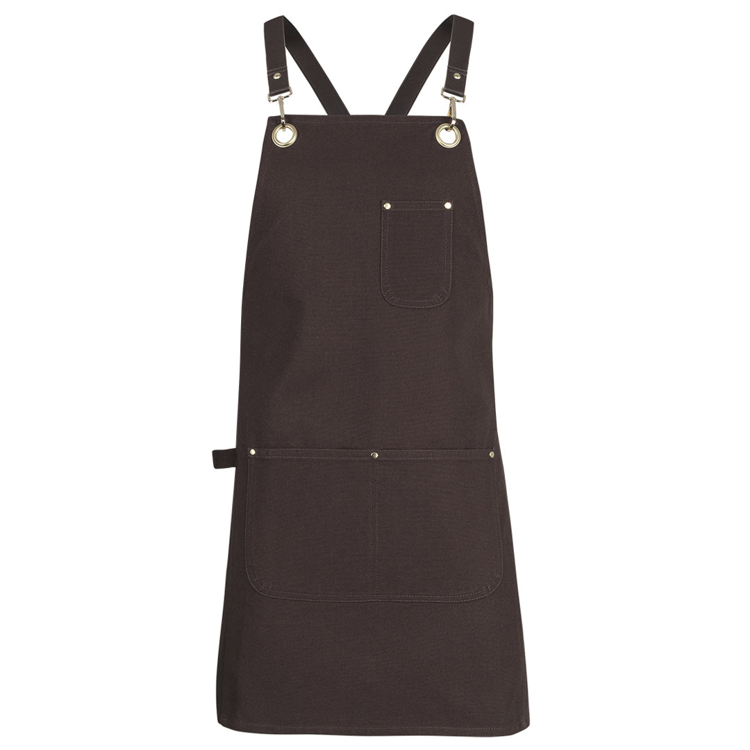 House of Uniforms The Brass Eyelet Canvas Apron | Adults Jbs Wear Chocolate