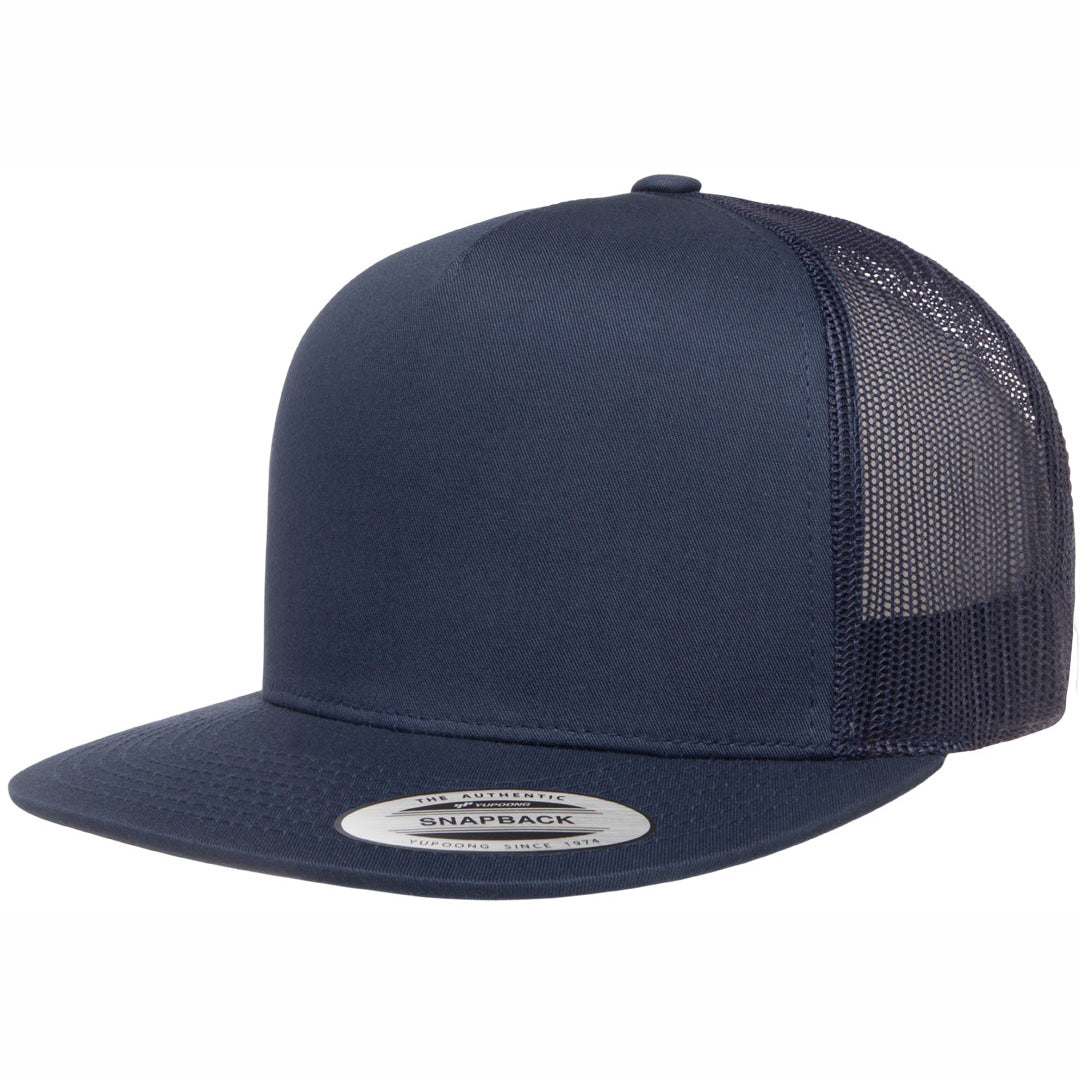 House of Uniforms The Flexfit YP Classic Flat Peak Trucker Cap Flexfit Navy