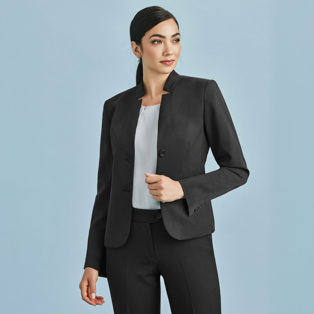 House of Uniforms The Cool Stretch Reverse Lapel Jacket | Ladies | Crop Length Biz Corporates