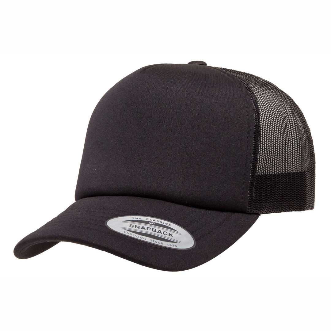 House of Uniforms The Flexfit YP Foam Front Trucker Cap Flexfit Black