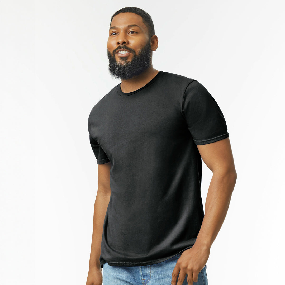 House of Uniforms The Softstyle Crew Neck Tee | Adults Gildan Black