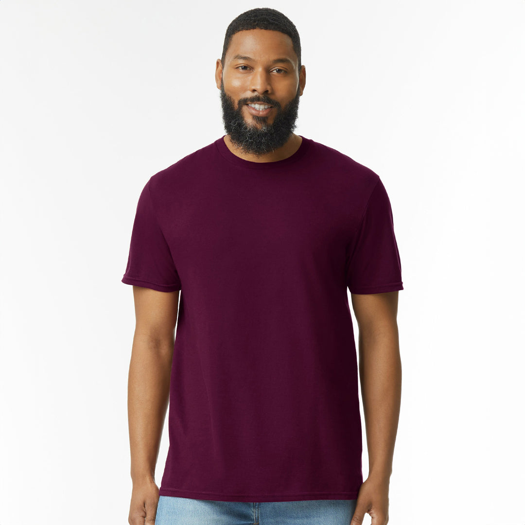 House of Uniforms The Softstyle Crew Neck Tee | Adults Gildan Maroon