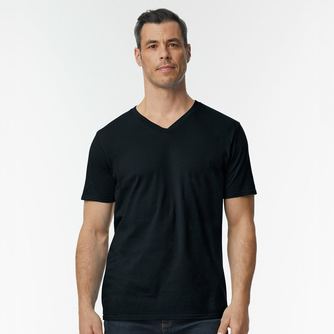 House of Uniforms The Softstyle V-Neck Tee | Adults Gildan Black
