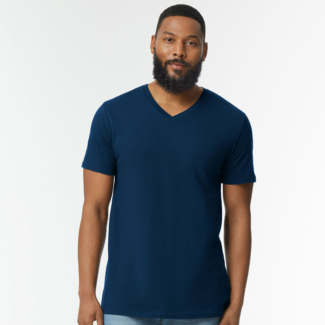 House of Uniforms The Softstyle V-Neck Tee | Adults Gildan Navy