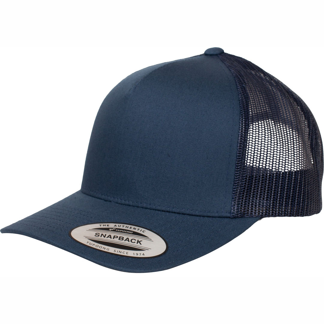 House of Uniforms The Flexfit YP Classic Retro 5 Panel Trucker Cap Flexfit Navy