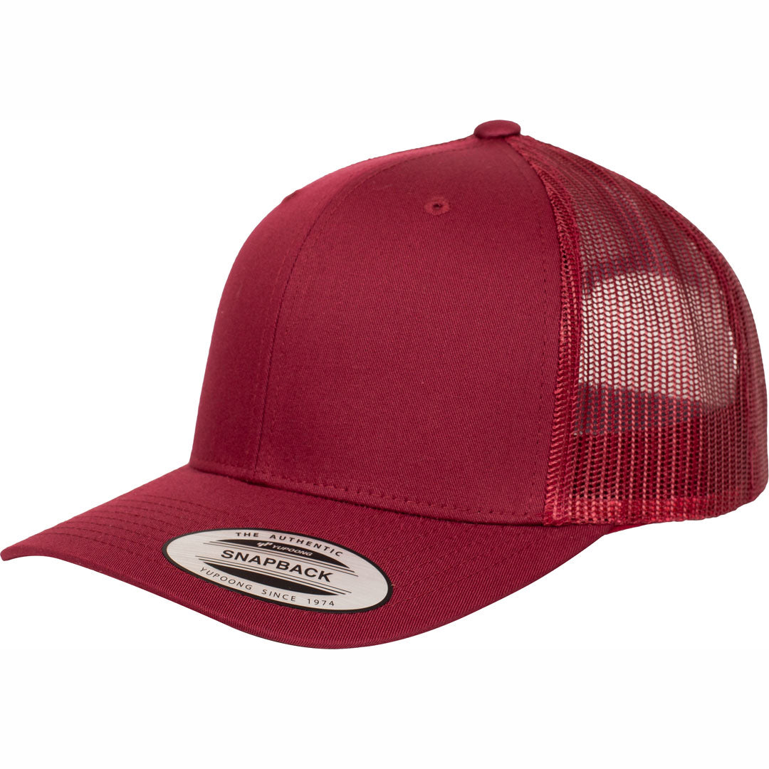 House of Uniforms The Flexfit YP Classic Retro Wade Trucker Cap Flexfit Maroon